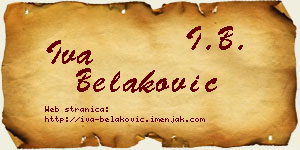Iva Belaković vizit kartica